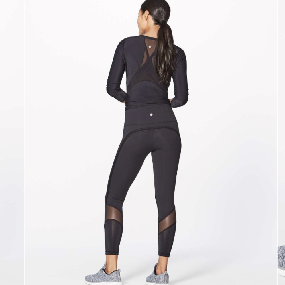 Lululemon Fresh In Mesh Tight (25") Black - Picture 3 of 10